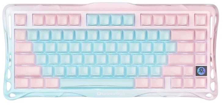 Клавиатура беспроводная игровая GravaStar Mercury K1 Lite 80keys BSUN Grey, BT/WL/USB Aurora Mist (GSK1LITE_PM_MINT)